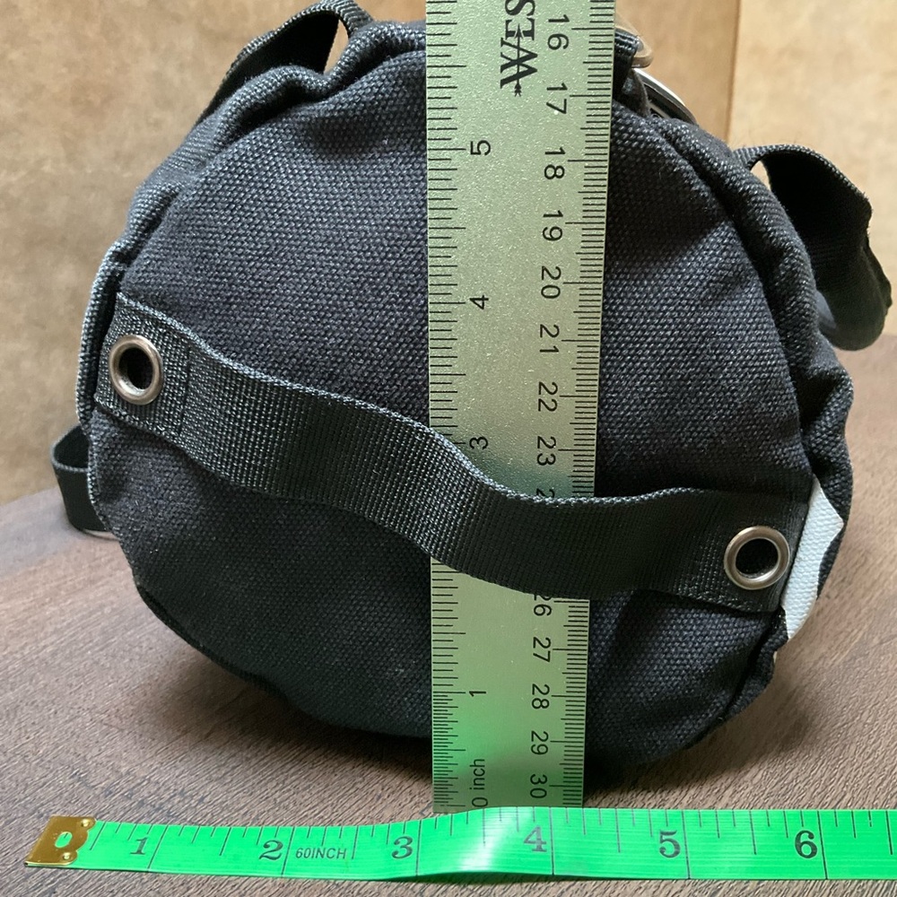 Von Dutch Y2K Black and White Duffel Bag Mini Crossbody Cylinder round tote - Picture 5 of 13